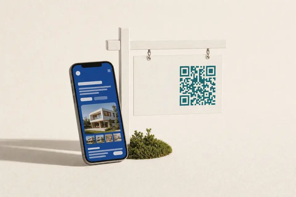 Yard sign with a QR for a real-estate listing profile